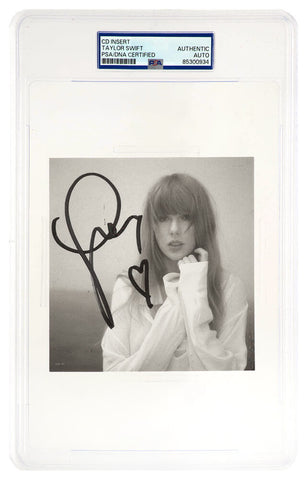 Taylor Swift Signed 'The Tortured Poets Department' 5x5 CD Insert w/Heart -(PSA)