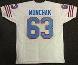 HOUSTON OILERS MIKE MUNCHAK AUTOGRAPHED WHITE JERSEY "HOF 2001" PSA/DNA 94446