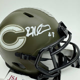 Autographed/Signed Devin Hester Chicago Bears Salute Service Mini Helmet JSA COA