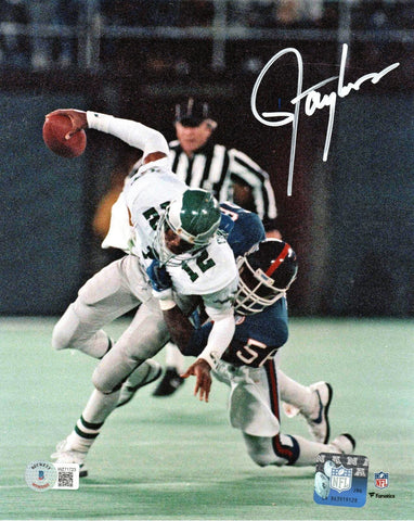 Lawrence Taylor Autographed New York Giants 8x10 Beckett Witnessed #3