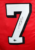 Michael Vick Autographed Red Pro Style Jersey - Beckett W Hologram *Black