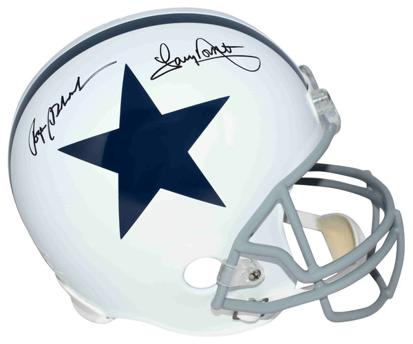 ROGER STAUBACH & TONY DORSETT SIGNED DALLAS COWBOYS WHITE FULL SIZE HELMET JSA