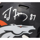 Ed McCaffrey Autographed/Signed Denver Broncos Mini Helmet BAS 40252