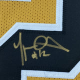 Autographed/Signed Marques Colston New Orleans Gold Football Jersey JSA COA