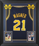 Michigan Franz Wagner Authentic Signed Navy Blue Pro Style Framed Jersey BAS Wit