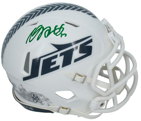 Davante Adams Autographed New York Jets 2024 STS Mini Speed Helmet Beckett