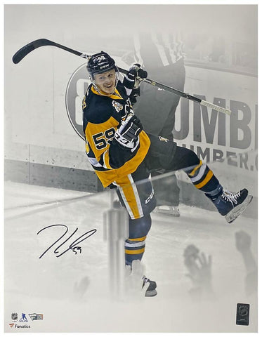 JAKE GUENTZEL Autographed Penguins Goal Celebration 16" x 20" Photo FANATICS