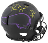 Randy Moss & Justin Jefferson Signed Eclipse F/S Speed Proline Helmet BAS Wit