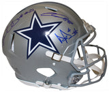 Dak Prescott, Elliott & Lamb Signed Cowboys Authentic Speed Helmet BAS 37794