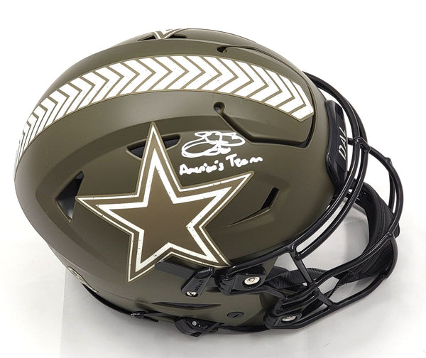 Emmitt Smith Signed Cowboys Salute To Service Speed Flex Helmet W/America's Team