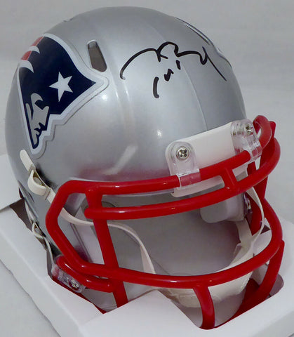 TOM BRADY AUTOGRAPHED SIGNED PATRIOTS REPLICA SPEED MINI HELMET FANATICS 193988