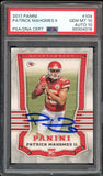 2017 Panini #104 Patrick Mahomes RC Rookie On Card PSA 10/10 Auto GEM MINT