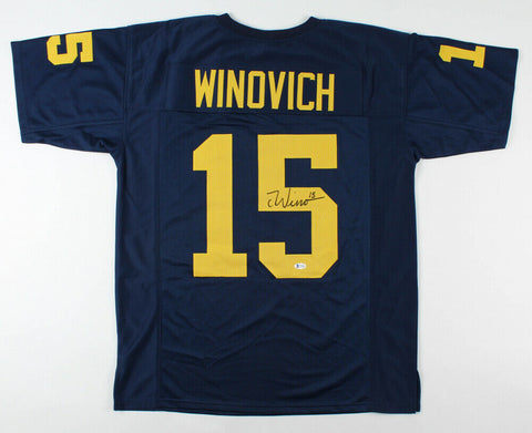 Chase Winovich Signed Michigan Wolverines Jersey / Patriots 2019 Dft Pk Beckett