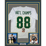 Framed Autographed Lou Holtz 33x42 88 National Champs Notre Dame Jersey JSA COA