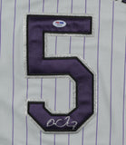 Carlos Gonzalez Signed Colorado Rockies Pinstriped Road Jersey (PSA Hologram) OF