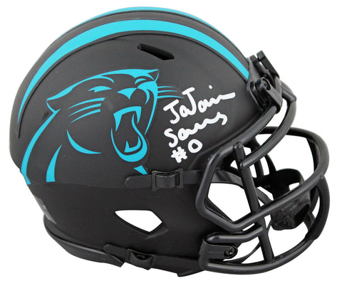 Panthers Ja'Tavion Sanders Signed Eclipse Speed Mini Helmet BAS Witnessed