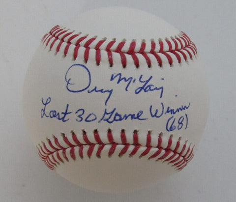 Denny McLain Signed ML Baseball "Last 30 Game Winner!" (JSA COA) Detroit Tigers