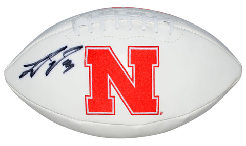 TAYLOR MARTINEZ SIGNED NEBRASKA CORNHUSKERS WHITE LOGO FOOTBALL COA