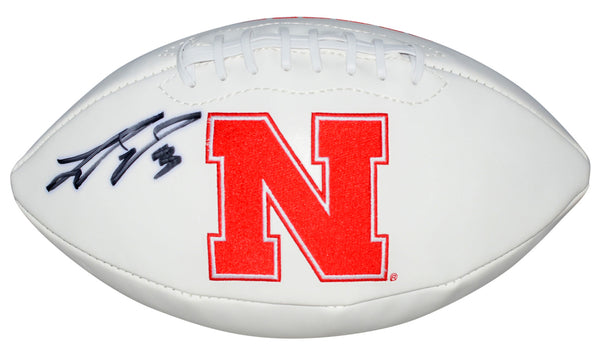 TAYLOR MARTINEZ SIGNED NEBRASKA CORNHUSKERS WHITE LOGO FOOTBALL COA