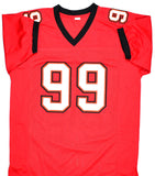 Warren Sapp Autographed Red Pro Style Jersey - Beckett W Hologram *Black