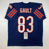 Autographed/Signed Willie Gault Chicago Blue Football Jersey JSA COA