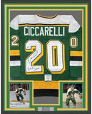 Framed Autographed/Signed Dino Ciccarelli 35x39 HOF 2010 Jersey Beckett BAS COA