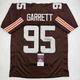 Autographed/Signed Myles Garrett Cleveland Brown Football Jersey JSA COA