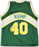 SEATTLE SUPERSONICS SHAWN KEMP AUTOGRAPHED SIGNED GREEN JERSEY JSA STOCK #215745