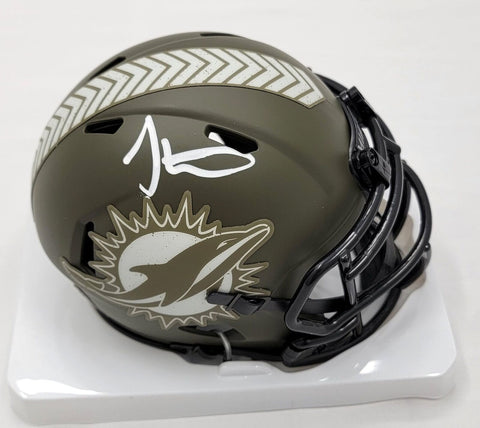 Tyreek Hill Signed Miami Dolphins Riddell Salute to Service Mini Helmet Beckett