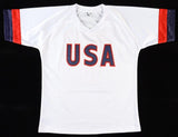 Brandi Chastain Signed Team USA Women Soccer Jersey (Beckett) 2xWorld Cup Champ