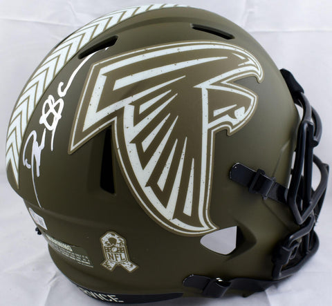 Deion Sanders Signed Falcons F/S Salute to Service Speed Helmet- Beckett W Holo