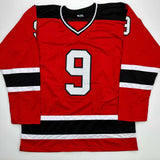 Autographed/Signed Taylor Hall New Jersey Red Hockey Jersey JSA COA