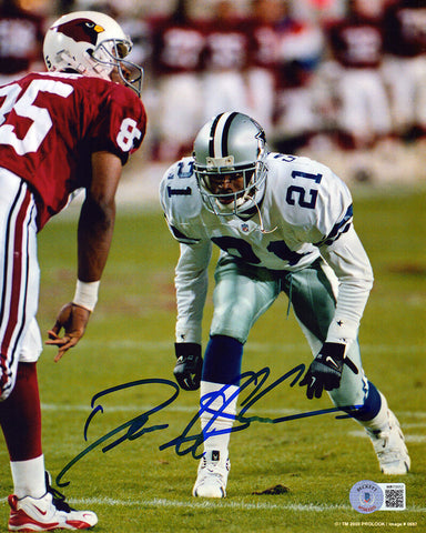 Deion Sanders Signed Cowboys Action vs. Cardinals 8x10 Photo - (Beckett COA)