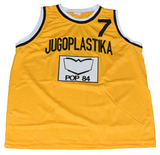 TONI KUKOC SIGNED CROATIA JUGOPLASTIKA #7 GOLD BASKETBALL JERSEY BECKETT