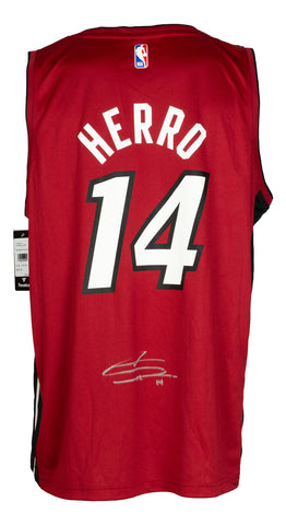 Tyler Herro Signed Red Maimi Heat Fanatics Basketball Jersey JSA