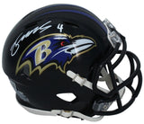 Zay Flowers Autographed Baltimore Ravens Mini Speed Helmet Beckett