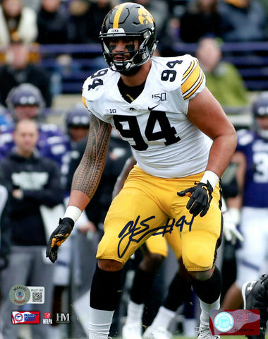 AJ Espensa Autographed/Signed Iowa Hawkeyes 8x10 Photo BAS 30855