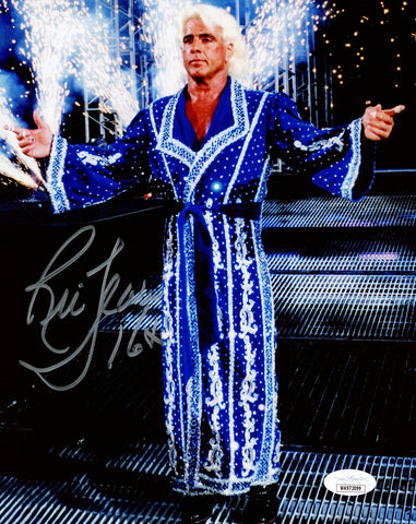 RIC FLAIR AUTOGRAPHED SIGNED 8X10 PHOTO WWE "16X" JSA STOCK #228783