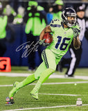 TYLER LOCKETT AUTOGRAPHED 16X20 PHOTO SEAHAWKS COLOR RUSH JERSEYS MCS 209201