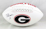 D'Andre Swift Autographed Georgia Bulldogs Logo Football - Beckett W Auth *Black