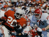 Earl Campbell Autographed Longhorns 8x10 Against OU Photo- JSA Auth *Blk Top