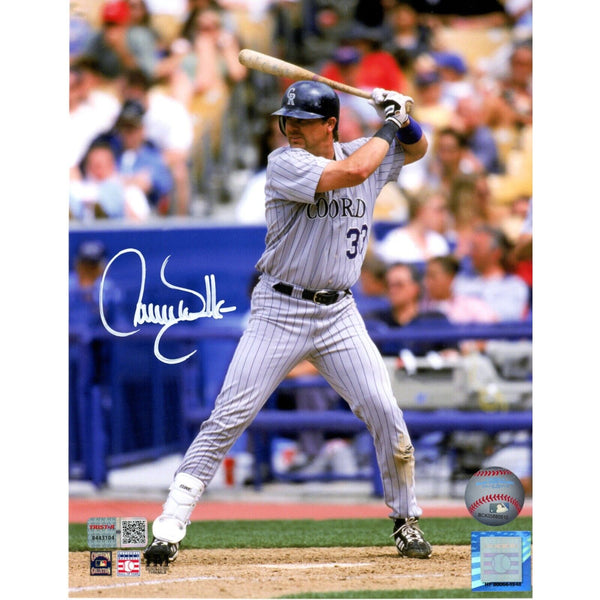 Larry Walker Autographed/Signed Colorado Rockies 8x10 Photo TRI 47373