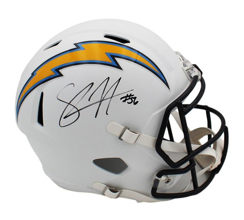 Shawne Merriman Signed Los Angeles Chargers Speed Full Size White Matte Helmet