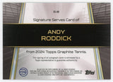 2024 Topps Graphite Tennis Signature Serves Andy Roddick Auto Blue Refractor /50