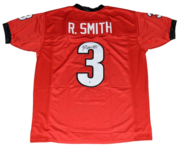 ROQUAN SMITH SIGNED AUTOGRAPHED GEORGIA BULLDOGS #3 RED JERSEY BECKETT