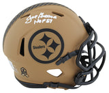 Steelers Joe Greene "HOF 87" Signed Salute To Service II Speed Mini Helmet BAS W