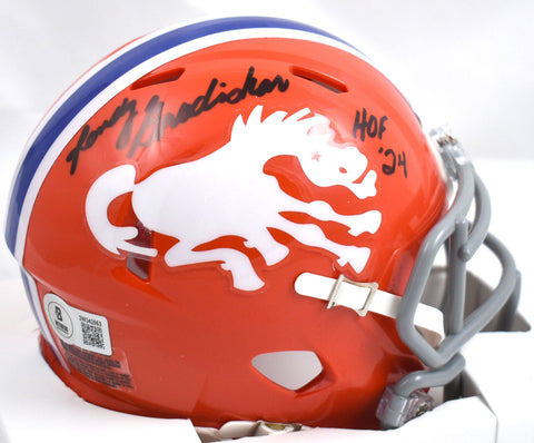 Randy Gradishar Signed Broncos 1966 Speed Mini Helmet w/ HOF- Beckett W Hologram