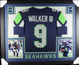 KENNETH WALKER (Seahawks blue SKYLINE) Signed Autographed Framed Jersey Beckett