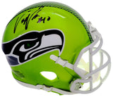 UCHENNA NWOSU AUTOGRAPHED SEAHAWKS FLASH GREEN SPEED MINI HELMET MCS HOLO 211037