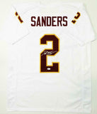 Deion Sanders Autographed White College Style Jersey - Beckett W Auth *2